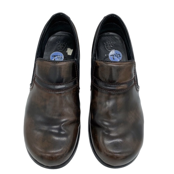 Ariat Sutter Baker Brown Leather Non Slip Clogs - Picture 5 of 13